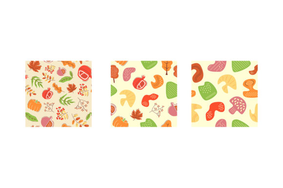 Autumn Season Abstract Seamless Patterns