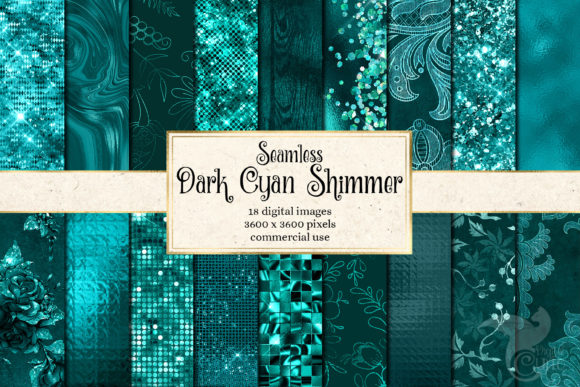 Dark Cyan Shimmer Digital Paper: Elevate Your Creative Work with Dramatic Sparkling Textures