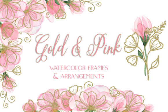 Elevate Your Creative Projects with Watercolor Blush Pink Gold Clipart