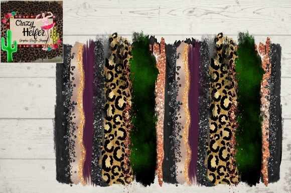 Halloween Fall Leopard Brush Stroke PNG: When Glitter, Leopard Print, and Autumn Magic Collide