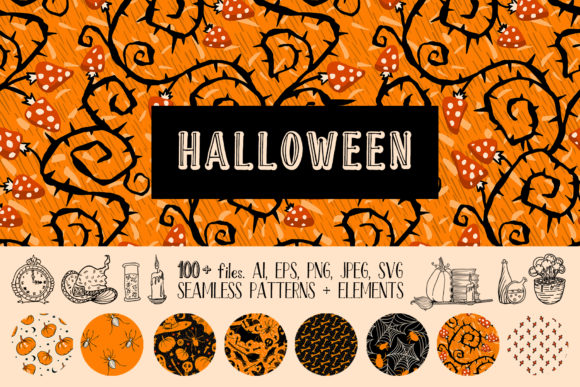 Halloween Seamless Patterns and Vector Doodles – Your Ultimate Toolkit for Spooky Season Design