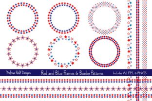 Red Blue Frames Border Patterns: A Versatile Design Resource for Themed Projects