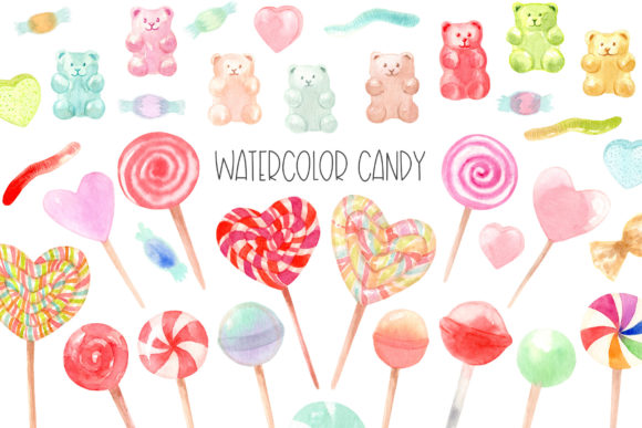 Watercolor Candy: Sweet Illustrations for Valentine's Day