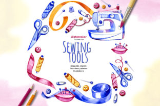 Watercolor Sewing Cliparts for Creative Projects
