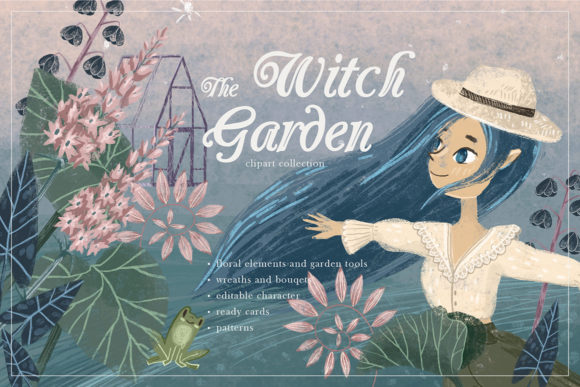 Witch Garden. Clipart Collection. – Enchanting Design Assets for Creative Projects